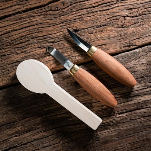 FLEXCUT Wood Carving Tools |Spoon Carving Tools for Beginners and Professionals | Includes Stub Sloyd, Bevel Sloyd Hook Knife & Spoon Blank | 1095 High Carbon Steel Blade | KN70 | Made in the U.S.A.