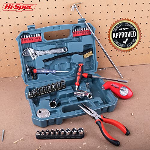 Hi-Spec Compact Auto Garage Tool Kit with Digital Tire Pressure Gauge - size: 65 PCS