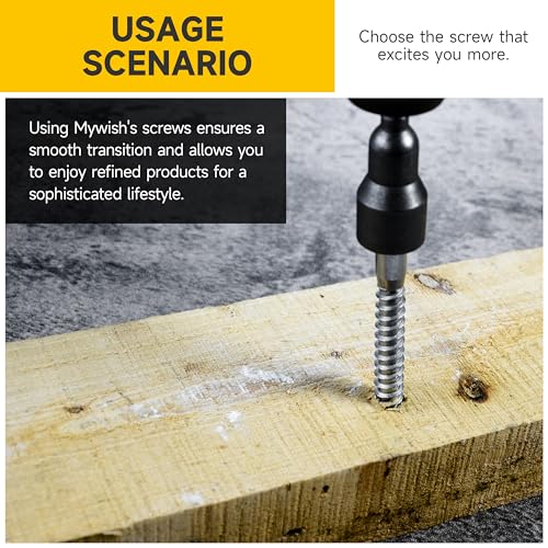(20Sets) 1/4" x 3" Hex Head Lag Bolts, Heavy Duty Lag Screws with Washers, 304 Stainless Steel Bolts 18-8, Lag Screws Wood Screws, Partial Thread Bright Finish, 1/4 Bolt by Mywish - size: 1/4 x 3" (20 set)