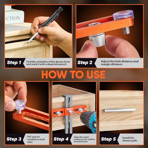 Cabinet Hardware Jig, Adjustable Cabinet Handle Template Tool - style: Jig+1 PC Pencil+8 PCS Refills