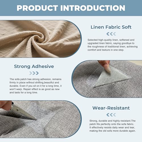 BESEZX Linen Fabric Repair Patch Upholstery Patch 3 PCS 9 * 11 Inch - color: Beige, size: 9*11 inch