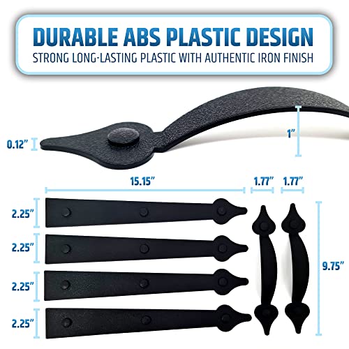 Premium Quality & Strong Magnetic Garage Door Decorative Hardware - Set of 2 Handles + 4 Hinges - Faux Garage Door Accents Kit for Curb Appeal | No Installation Needed | Will Never Fall Off - style: Magnetic Hinges & Handles Set