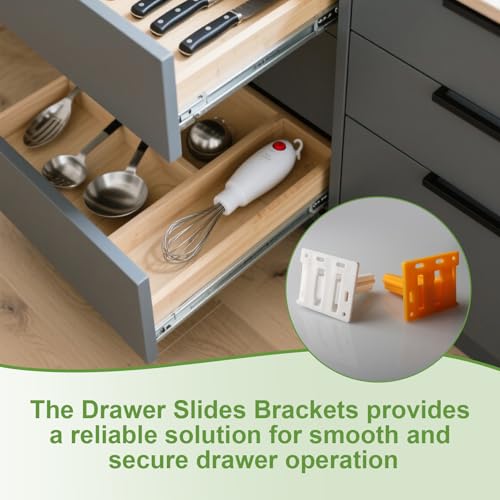 H306 Drawer Slide Socket Set,3/4" C Shaped Slide Channel Replacement Cabinet Hardware Support for RV Camper Drawer Rails