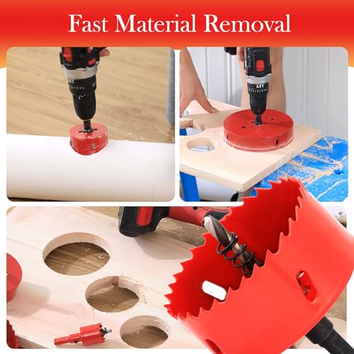 3 in. Bi-Metal Hole Saw Drill Bit - General Purpose Saw for Wood, Plywood, Cornhole, Ceiling, and Drywall - Includes Arbor & Pilot Bit - size: 3"(76mm)