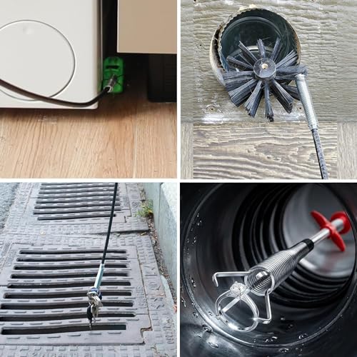 118-Inch Flexible Drain Snake with 4-Claw Grabber for Deep Clogs & Items - style: 118 IN