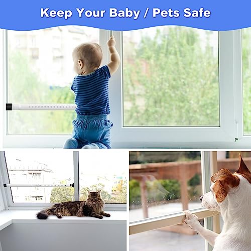 Sliding Door Security Bar,2Pcs 16 to 51 Inch Inside Sliding Patio Door Window Security Bar Stopper, Adjustable Window Locks Security Bars for Home Apartment Security, Sliding Glass Door Lock Hardware - color: White, size: 2 Pieces
