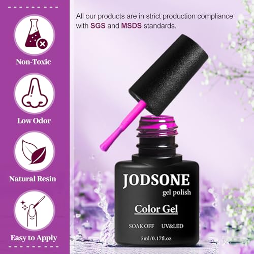 JODSONE 32+4 Pcs Gel Nail Polish Kit Soak Off Gel Polish Set Glitter Gel Nail Kit Nail Art Salon DIY at Home Manicure Kit - color: B04