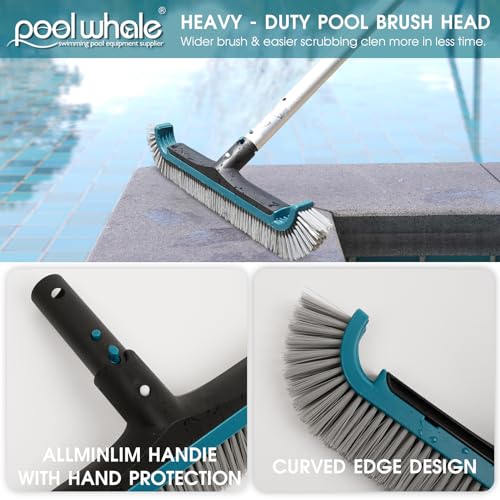 Swimming Pool Cleaning Kit - Pool Skimmer Rake Net with Pole and Brush Head