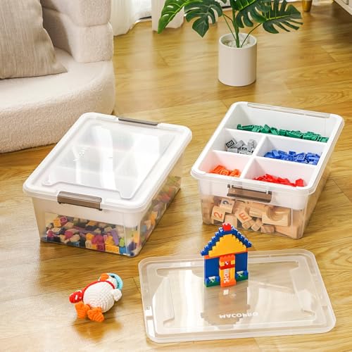17QT Clear Plastic Craft Storage Box with Removable Tray & Lid - 2 packs - size: 2Pack-17QT