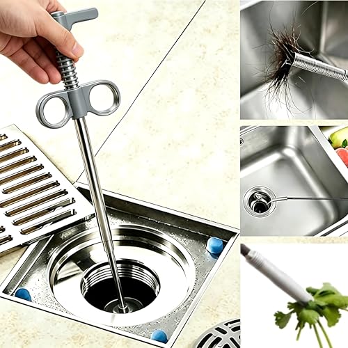 Drain Snake, Drain Clog Remover - Gutter Cleaning Tools Drain Cleaner for Toilet Sewer Shower Kitchen Bathroom Tub Clogged Drains Opener Cleaning Tool, Flexible Grabber Claw Pick Up Reacher (79 inch) - color: 79 inch