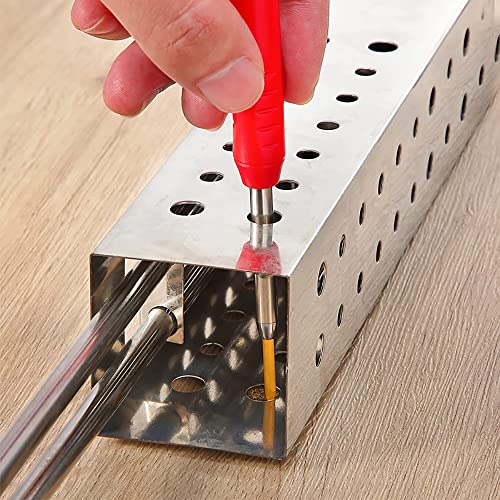 Mechanical Carpenter Pencils Set with Marker Refills and Carbide Scriber Tool, Solid Deep Hole Woodworking Pencils Marker Marking Tools with Built in Sharpener for Architect Construction - A