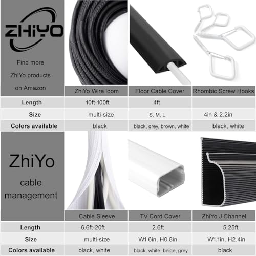 2 Pack 5ft 1 inch White Cable Sleeve - color: White, size: 10ft, 1''
