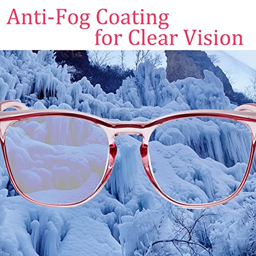 Safety Glasses for Men Women, Anti Fog Safety Goggles Comfortable Blue Light Blocking UV Protective Adult Nurse - color: Square Pink Purple 3pack