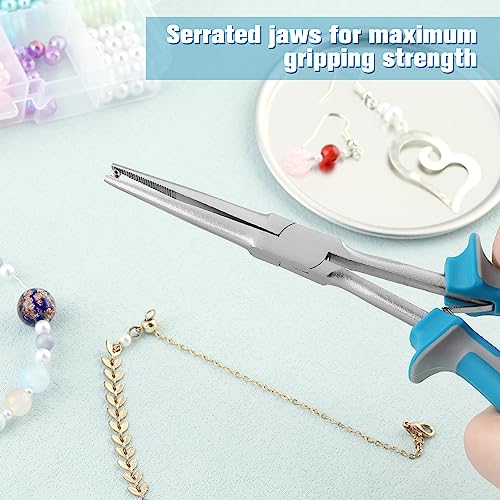 SPEEDWOX 7 Inches Long Reach Needle Nose Pliers with Serrated Jaw - style: Needle Nose Pliers with Teeth