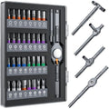 Wesdut 32in1 T Handle Magnetic Ratchet Screwdriver Set, [Freely Combine 5+ Grip Styles] Screw driver, Ratcheting Allen Wrenches Sets, Repair Tool Kit for Computer, Bicycles, Furniture, Electronics