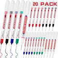20 PCS Long Head Deep Hole Marker Pens,20mm Long Nib Marker, Longs Nose Markers, Waterproof Construction Markers Marking Tool,Permanent Markers Carpenter Ink marker Pens,Metal marking Pens - color: 20PCS-20MM-Red/Blue/Green/Black/White
