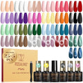 ROSALIND 30pcs Colors Gel Nail Polish Set with Cateye Gel and Base Top Coat | 20 Nude Pink Red Blue Color Gel Polish,5pcs Cat Eye Gel Nail Polish,Blooming gel,3Pcs Glossy Matte Glitter Top Coat,Base Coat - color: All Moods 25+5 Colors