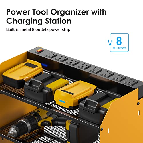 CCCEI Wall Mount Modular Tool Charging Organizer, Yellow, 1 Pack, 3 Tier. - color: Yellow