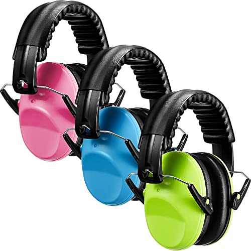 Konohan 3 Pack Noise Reduction Headphones for Kids Ear Protection Earmuffs Headphones for Autism Toddler Kids Ear Muffs 27db - color: Pink, Green, Blue
