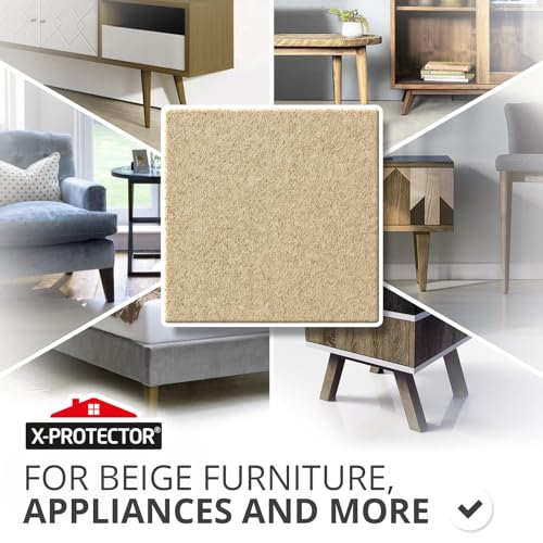 X-Protector Felt Furniture Pads - 20 PCS 6 x 1/2" - Premium Felt Strips - size: 6 x 1/2" 20 Beige, Strips