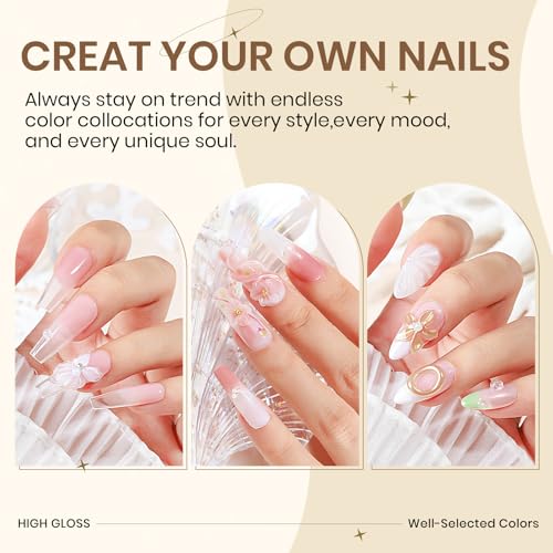Clear 3D Sculpting Gel Non-Stick Hand Solid Builder Gel for Nails | 3D Nail Gel Art with Silicone Pen for 3D Molding Nail Art Home Manicure DIY for Women - color: Clear&Clear