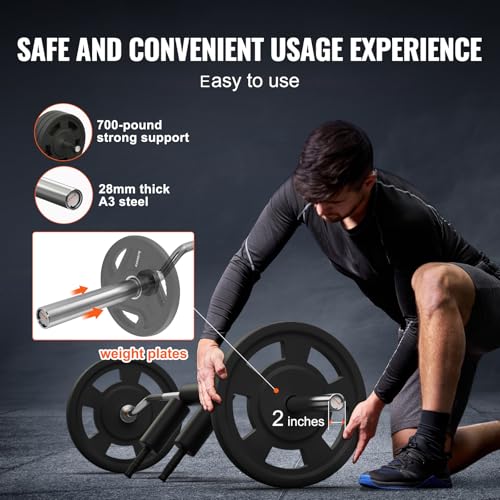 VEVOR Safety Squat Bar, 700 & 1500 LBS, Plus 500 LBS Hex Barbell Trap Bar, Ideal for Squats, Deadlifts, Lunges, Rehab - size: 1,500 Pounds