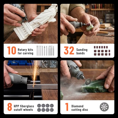 Katerk 420PCS Rotary Tool Accessories Kit Universal Drill Bit Tool Set