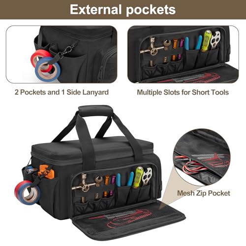 Rexmica 14-Inch Tool Bag Tool Storage Organizer Tactical Range Bag, Black - color: Black