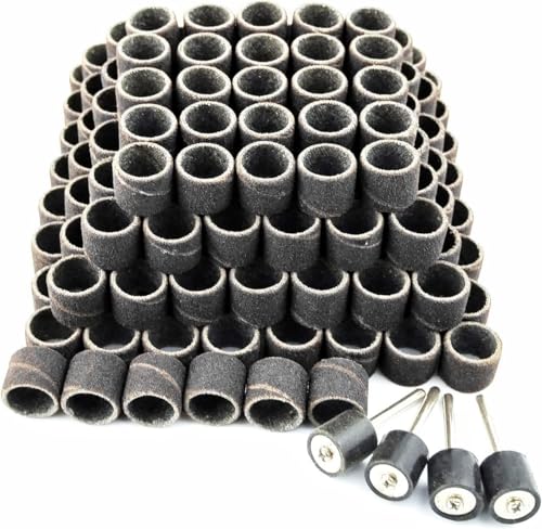 Merryland 184 Pack Sanding Drum 1/2 inch 120 Grit Drum Sander for Dremel - size: 120# 1/2" Sanding Band 184pcs
