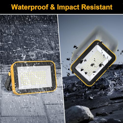 2-Pack 40W Rechargeable LED Work Lights, Portable Flood Light