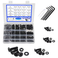 newlng M2 M3 M4 M5 Screws Assortment Kit 1065pcs Bolts and Nuts Washers Sets 10.9 Carbon Steel Metric Black Flat Head Socket Head Countersunk Head Machine Screw Bolt with Spanner for Home Industrial - size: L