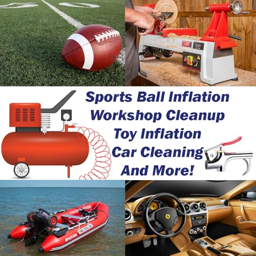 Air Compressor Blow Gun with 24" Extension Nozzle, 1/4" NPT Rubber and Metal Safey Tip Accessory Tool for Long Reach Cleaning, Dusting and Inflation