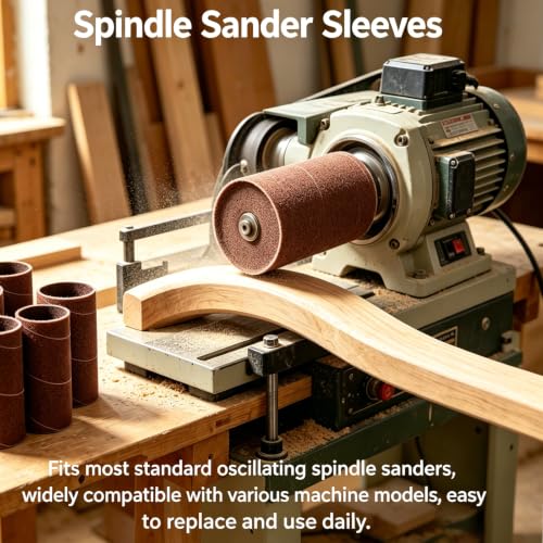 18 Pack Spindle Sander Sanding Sleeves,4-1/2inch Long Sandpaper Sleeves Assorted Grit 80/150/240, 6 Sizes Diameter Kit(1/2inch, 3/4inch, 1inch, 1-1/2inch, 2inch, 3inch) - size: 18 PCS