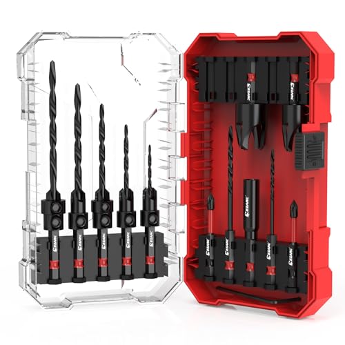 EZARC Countersink Drill Bit Set, 15PCS Tapered Bits with Plug Cutters
