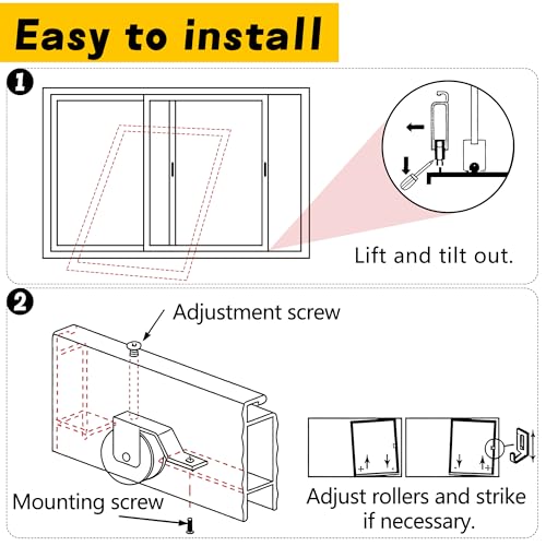 4 Pcs Spring Tension Screen Door Roller Fit for B638, B687 and B639 - color: 4 Pcs