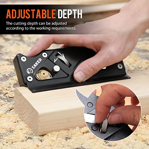 Saker Chamfer Plane-Woodworking Edge Corner Flattening Tool with Auxiliary Locator,Hand Chamfering Planer Suitable for Quick Edge Trimming of Wood (Combination upgrade-6 Cutter Heads, Black) - size: Combination upgrade - 6 Cutter Heads