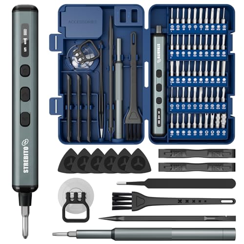STREBITO Electric Screwdriver Set, 67 in 1 Electric Precision Screwdriver - color: Upgraded Blue