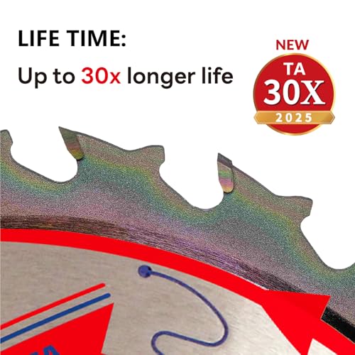 2-Pack 7-1/4" 24-Tooth 5/8" Woodworking Circular Saw Blade,Framing/General Purpose Wood Cutting,Special Anti-Thermal Adhesion Coating on Cutting Edge-TA,High Finish,Long Life, 7-1/4" 24T 5/8" - size: 2PCS 7-1/4" 24T 5/8"