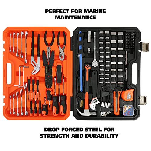 GreatNeck 191-Pc Mariner's Tool Set, Boat Tool Kit for Maintenance - size: 191-Piece