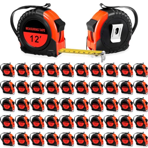 Copkim 50 Pieces 12 Ft Tape Measure Retractable Bulk,Red - color: Red