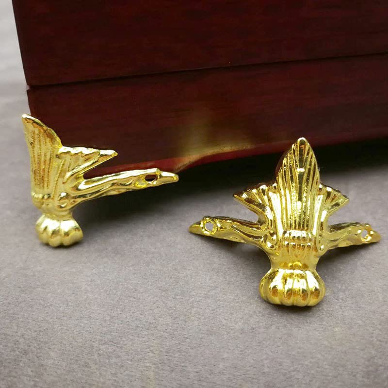 24 PCS Antique Brass Box Metal Feet Legs for Small Wood Jewelry Crafts Case - color: Gold