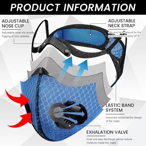 Threlaco Dust Mask Reusable - color: Black, Dark Blue