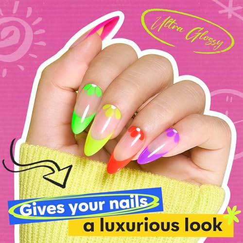 modelones Neon Nail Polish Set 6 Colors Quick Dry Mini - color: A0 Neon