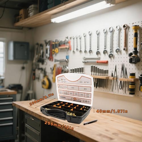 966PCS Metric Bolt Assortment Kit - M4,M5,M6,M8 Grade 8.8 Alloy Steel Bolts and Nuts Kit with Professional Sturdy Labeled Storage Box, 12-30mm, for DIY, Automotive, Furniture & Machinery Repair - size: 966 PCS M4, M5, M6