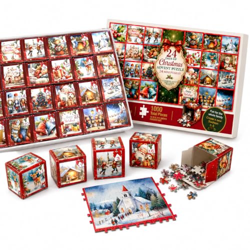 Christmas Advent Puzzle 1000 Piece Countdown 2026 - color: Christmas Advent Puzzle