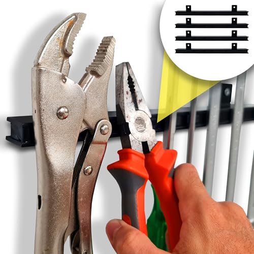 12" Heavy-Duty Magnetic Tool Holders (4 Pack - 48" Total) - Extremely Powerful Magnetic Pull Force to Hold Heavy Tools (Upgraded Version) - Professional Tool Bars/Strips Organizer - size: 12" - 4 Pack