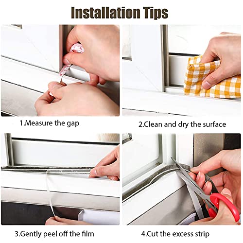 33 Ft Gray Self-Adhesive Soundproofing Weather Stripping for Doors and Windows, 0.35" Wide x 0.2" Thick - size: 33FT, 0.35'' Wide X 0.2'' Thick