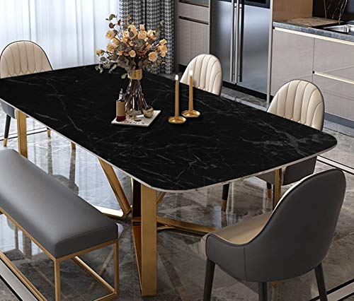 Arthome Black Marble,17"x120" Inches Peel and Stick Wallpaper, Black Marble Contact Paper Self-Adhesive and Removable Vinyl Wallpaper Waterproof Contact Paper for Cabinets Countertops Wall Covering - color: Black Marble, size: 17" x 120"