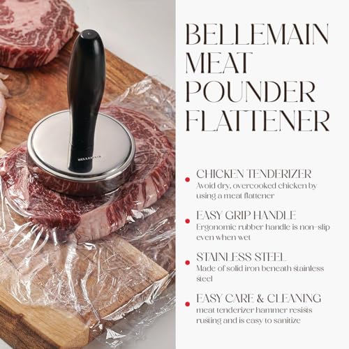 Bellemain Meat Pounder & Flattener, Stainless Steel Kitchen Mallet