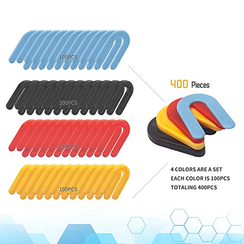 400PCS Plastic Shims, Horseshoe Shims, U Shaped Tile Spacers - size: 1/16", 1/8", 3/16", 1/4"